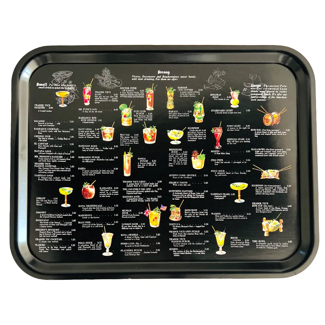 VINTAGE COCKTAIL MENU TRAY